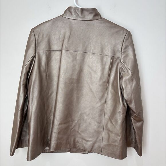 Pendleton 100% Leather Jacket Womens L Bronze Gold Blazer Supple Buttery Soft - Picture 6 of 11